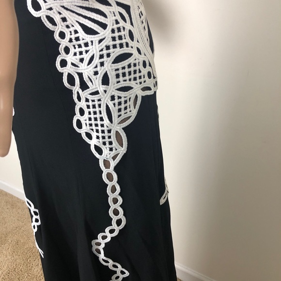 JONATHAN SIMKHAI | Appliqued Deep V-Neck Gown - Picture 11 of 13